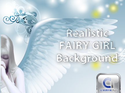 free vector Girl Vector Fairy with Creative Background