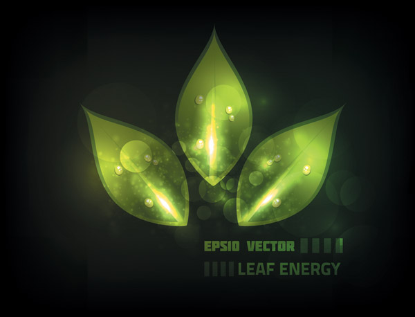 free vector Glare green leaves vector