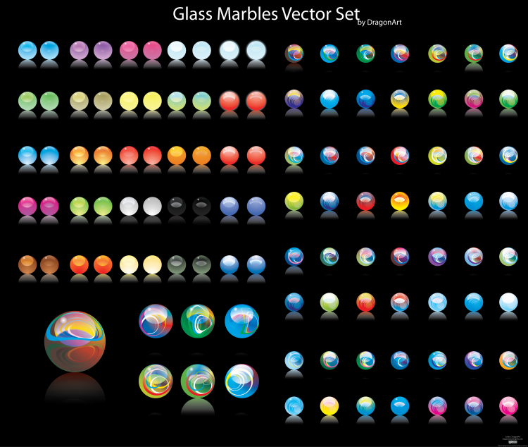 free vector Glass Marbles Vector Set