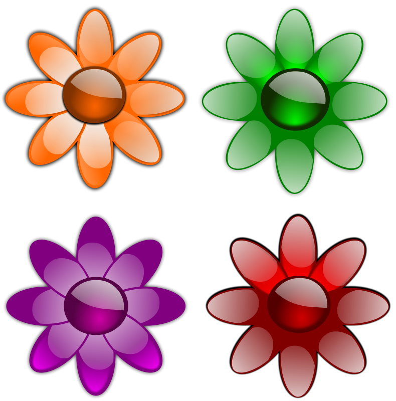 free vector Gloss Flowers-1
