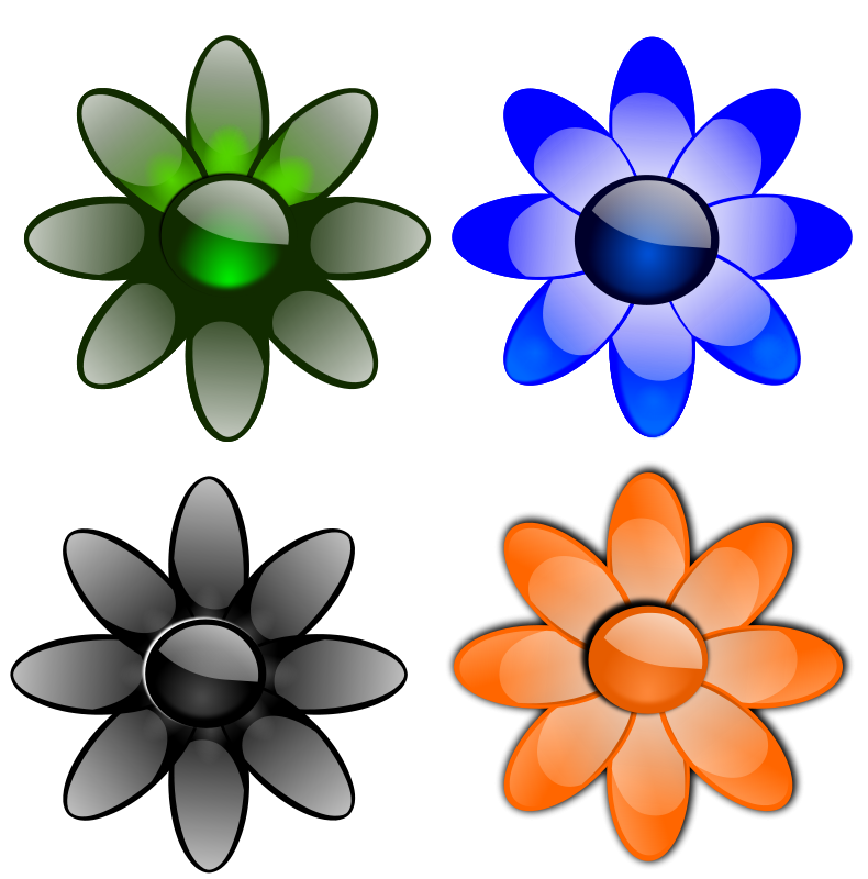 free vector Glossy flowers 2