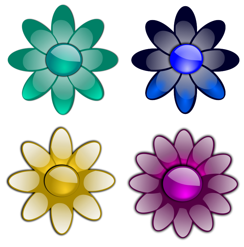 free vector Glossy flowers 3