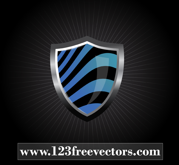 free vector Glossy Wave Striped Shield