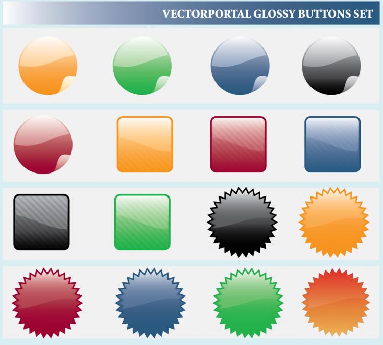 free vector Glossy Web Icons