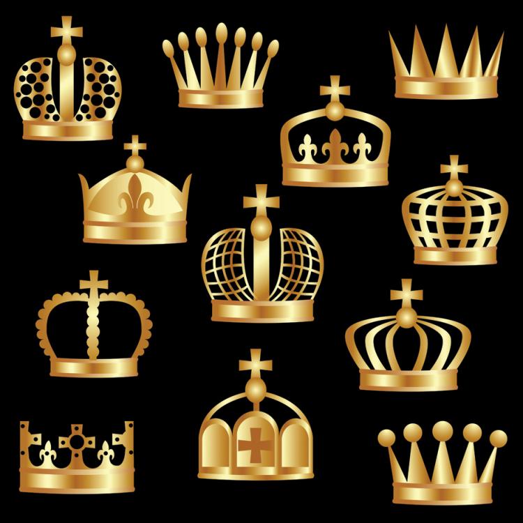 free vector Gold crown and shield vector