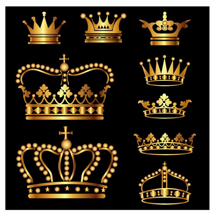 free vector Gold crown set