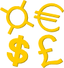 free vector Gold Currency Symbols clip art