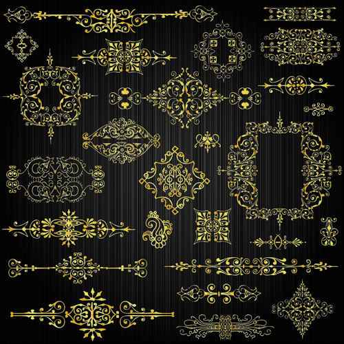 free vector Gold lace pattern 04 vector