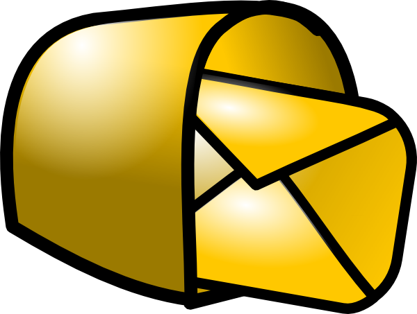 free vector Gold Theme Mailbox Mail clip art