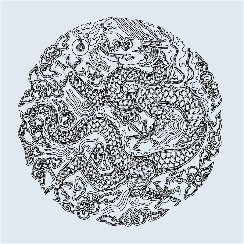 free vector Golden dragon chinese classical circular pattern vector
