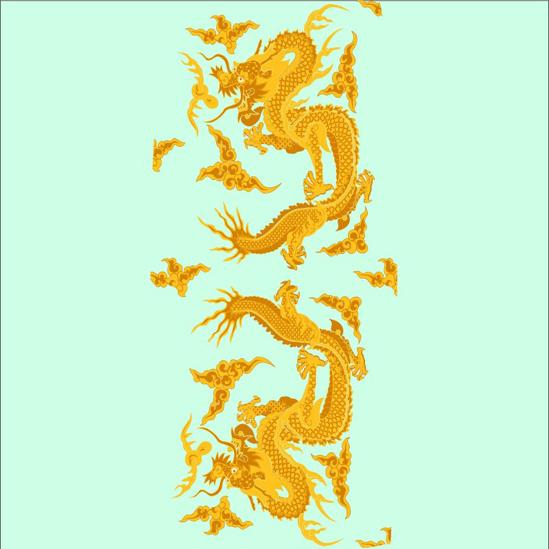 free vector Golden dragon chinese classical pattern vector and clouds