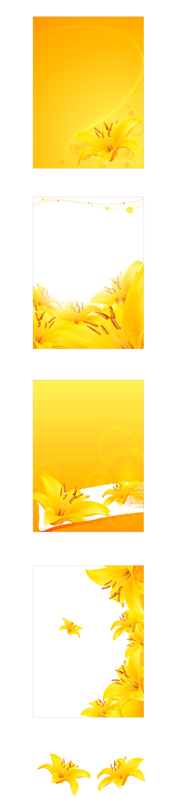 free vector Golden lily vector