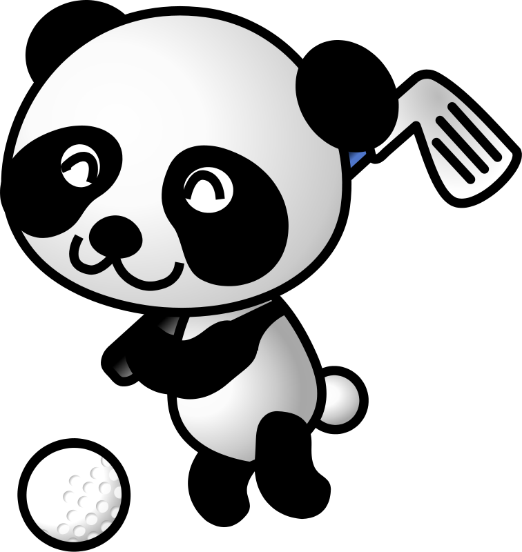 free vector Golf panda