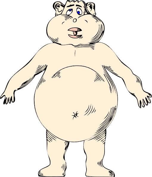 free vector Goofy Naked Fat Guy clip art
