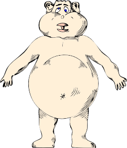 free vector Goofy Naked Fat Guy clip art