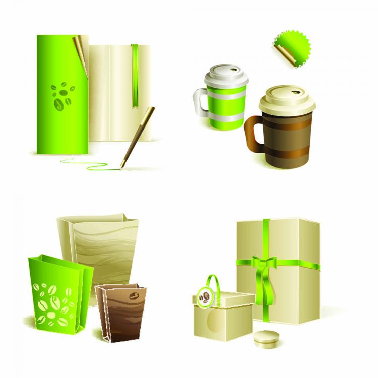 free vector Gorgeous bag with tea 02 vector