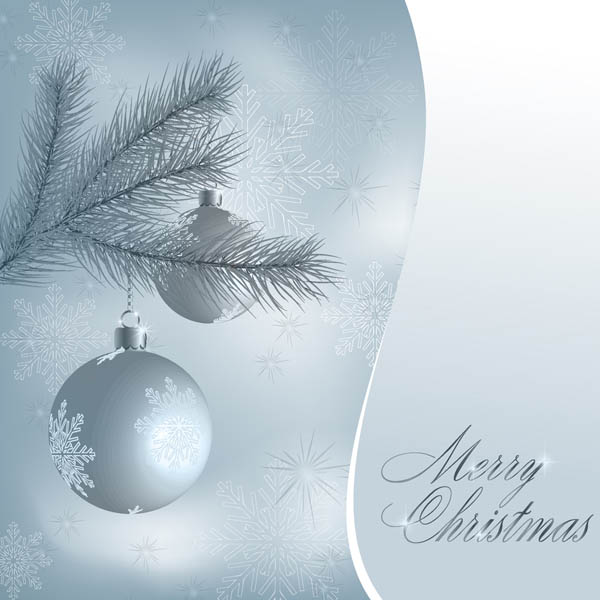 free vector Gorgeous christmas tree and the ball vector