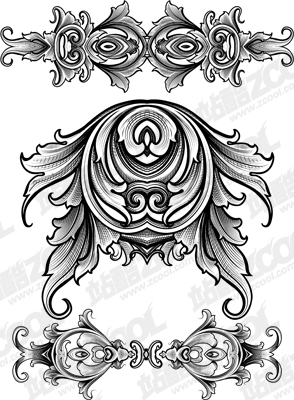 free vector Gorgeous European-style classical pattern vector