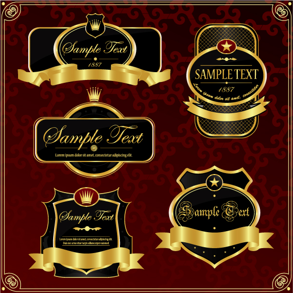 Gorgeous gold label (6125) Free EPS Download / 4 Vector