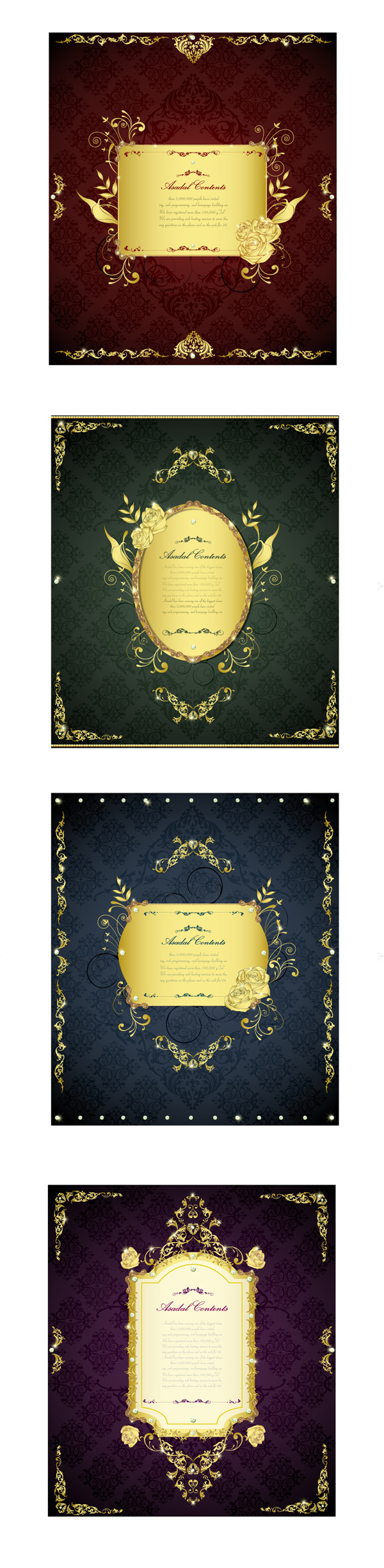 free vector Gorgeous gold lace border vector 4