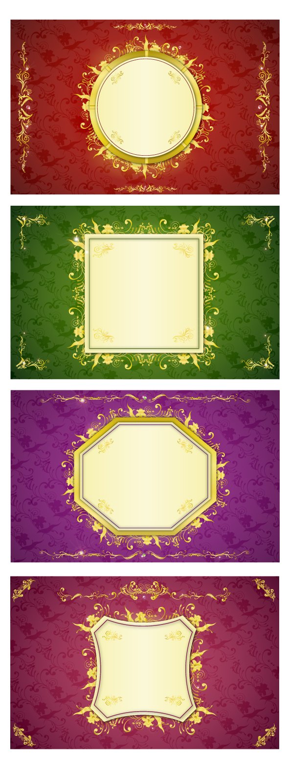 free vector Gorgeous gold lace border vector 6