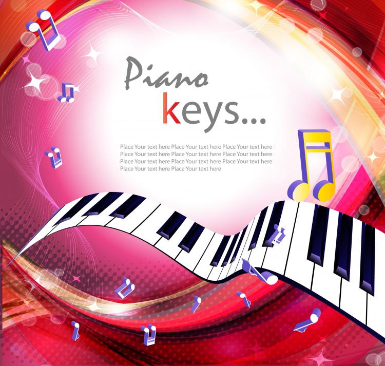 free vector Gorgeous piano key background 02 vector