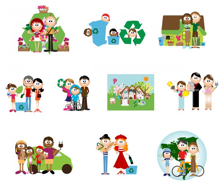 free vector Green cartoon character vector