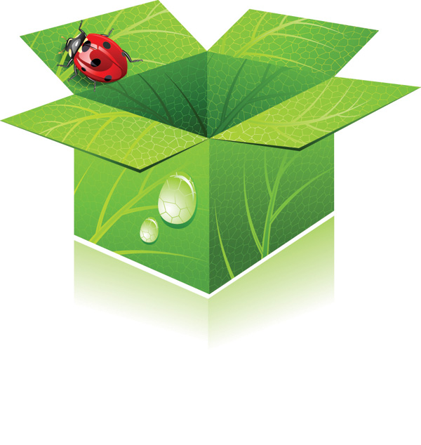 free vector Green house and box vector
