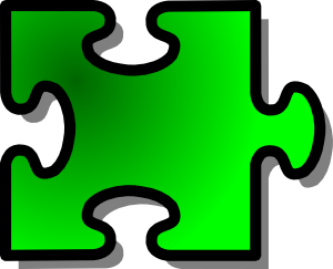 free vector Green Jigsaw Piece clip art