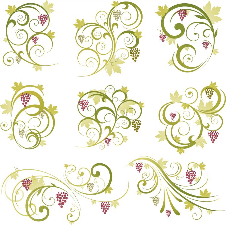 free vector Green lace pattern vector