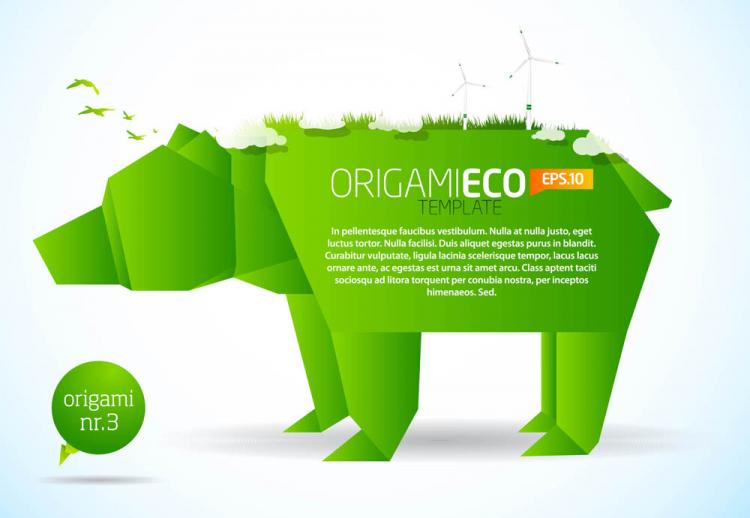 Green origami animals (2139) Free EPS Download / 4 Vector
