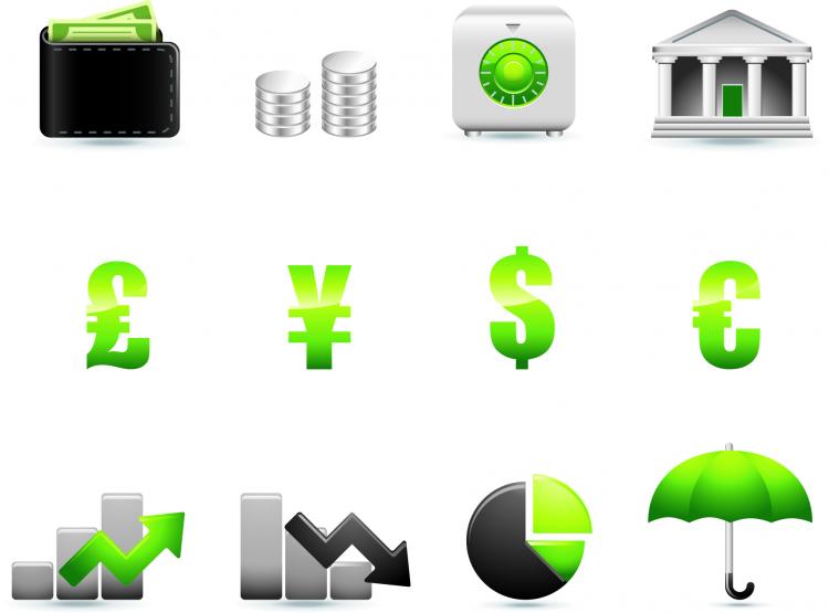 free vector Green shopping website decoration icon vector
