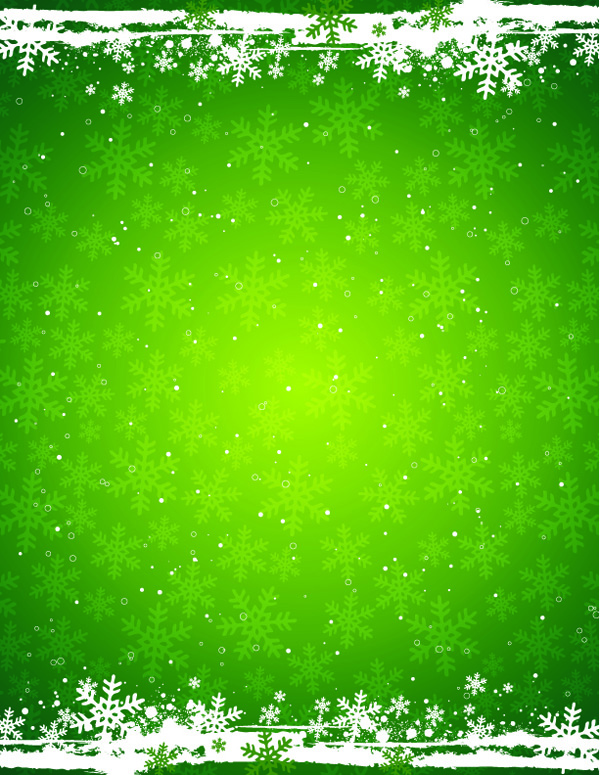 free vector Green snowflake background vector