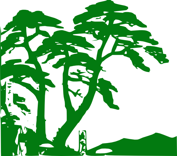 free vector Green Trees Silhouette clip art