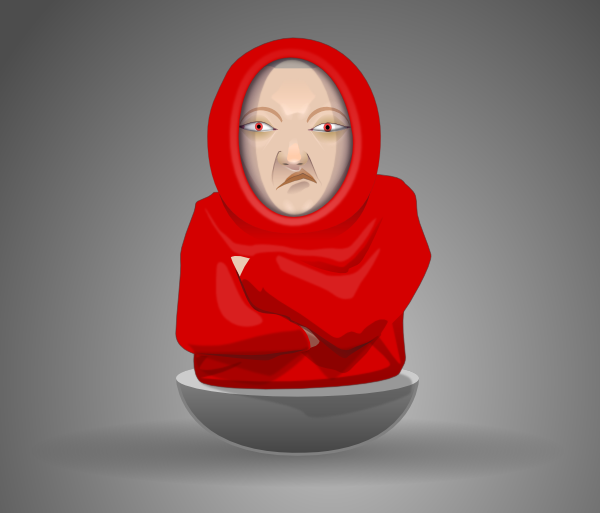 free vector Grumpy Face Wearing Hood clip art