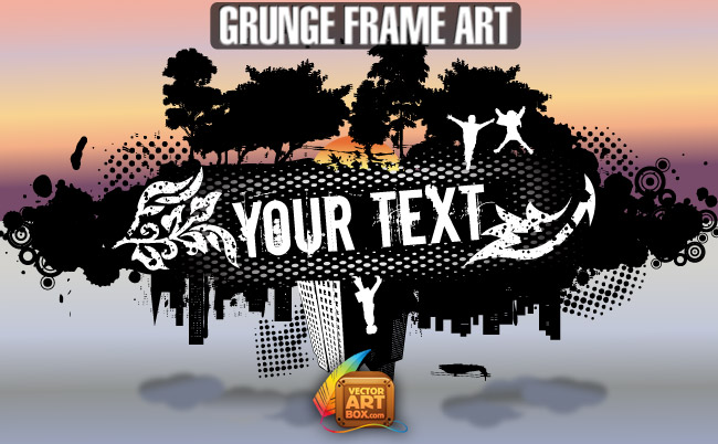 free vector Grunge City and Nature Frame