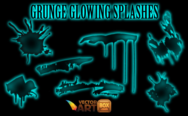 free vector Grunge Glowing Splashes