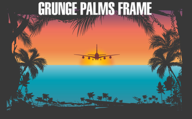 free vector Grunge Palms Frame