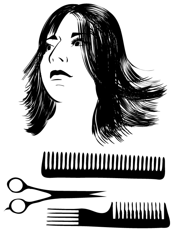 free vector Hair haircut vector material