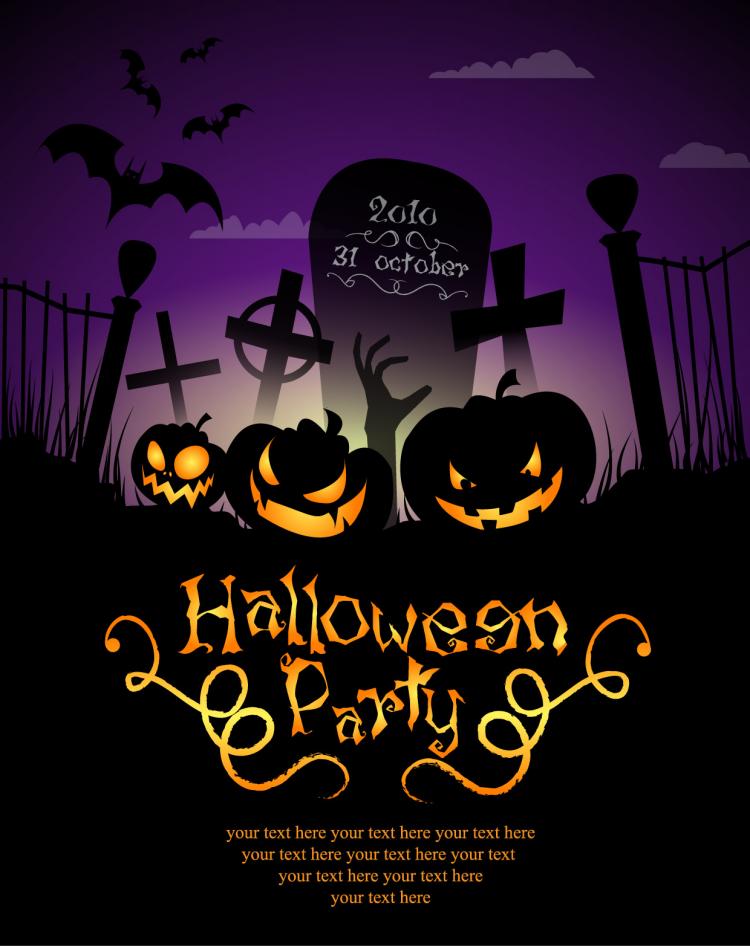 free vector Halloween horror poster vector