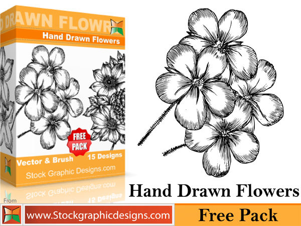 free vector Hand Drawn Flowers Free Pack