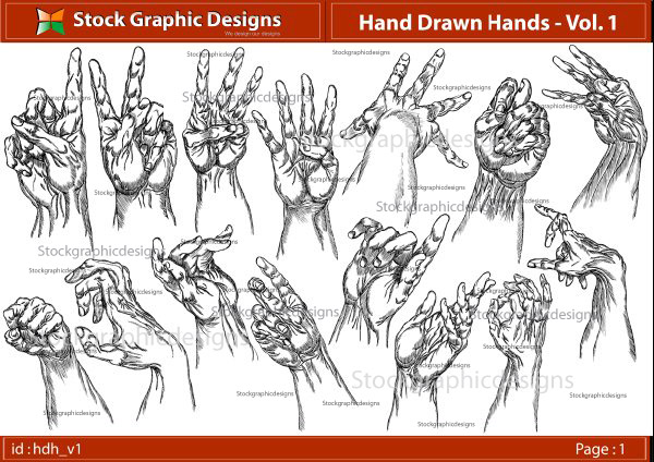 free vector Hand Drawn Hands