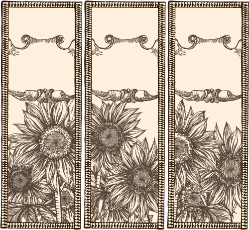 free vector Handpainted sunflowers vector