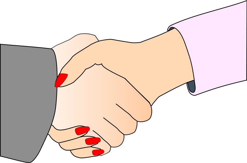 free vector Handshake with Black Outline (white man and woman)