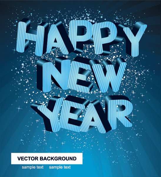 free vector Happy new yeardimensional vector
