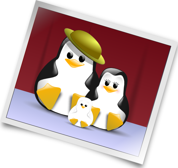 free vector Happy Penguins Family Photo clip art