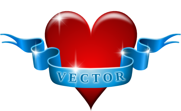 free vector Heart And Ribbon clip art