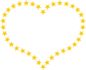 free vector Heart Shaped Border With Yellow Stars clip art