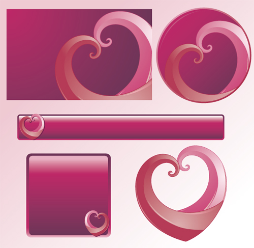 free vector Heart-shaped vector-related material