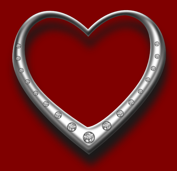 free vector Heart With Diamonds clip art